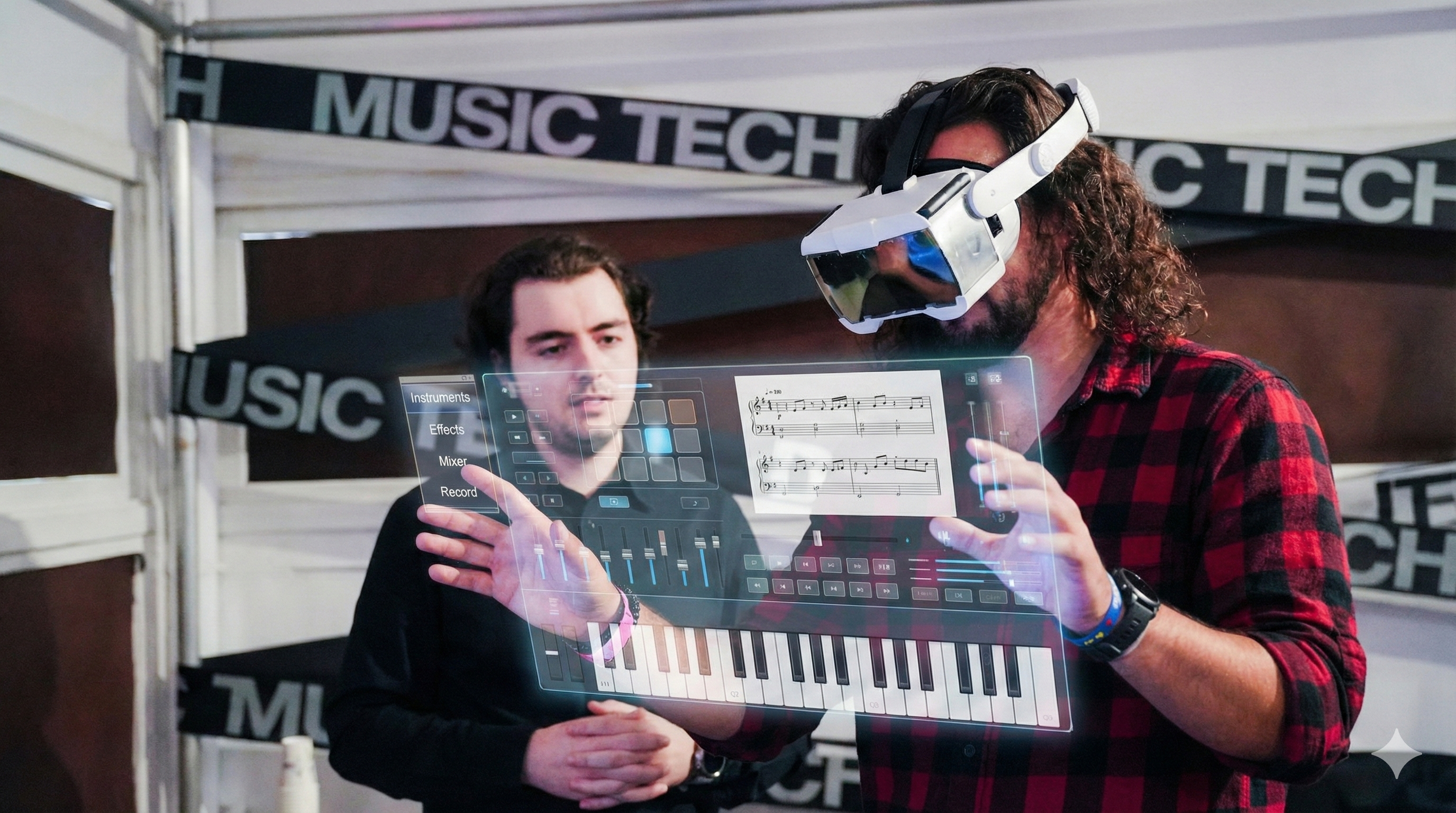 Experiencia Glassear AR - Usuario tocando piano virtual